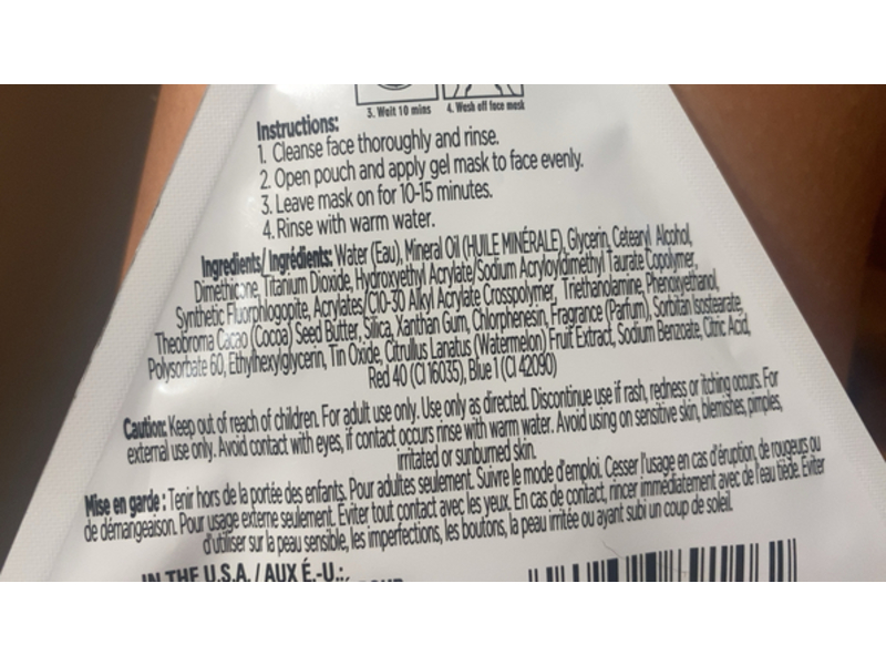 B.Pure Glitter Jelly Face Mask, Watermelon, 0.68 fl oz/20 mL