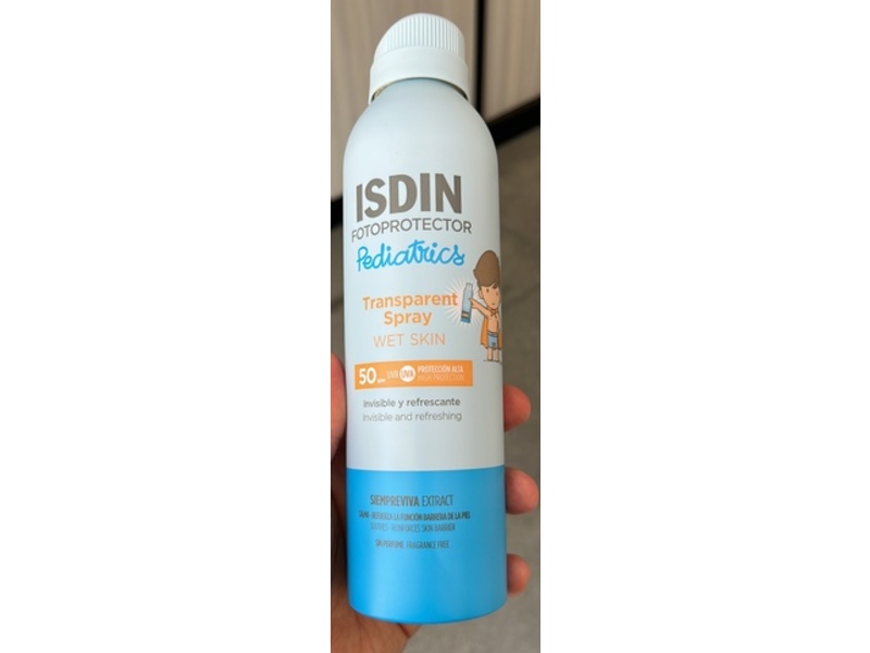 Isdin Pediatrics Wet Skin Transparent Spray, SPF 50 Siempreviva Extract, 250 mL