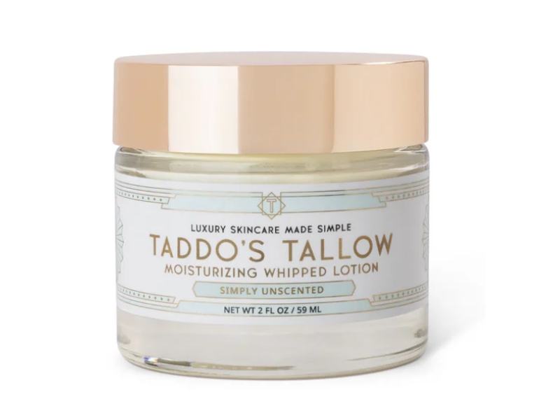 Taddos Tallow Moisturizing Whipped Lotion, Simply Unscented, 2 fl oz/59 mL
