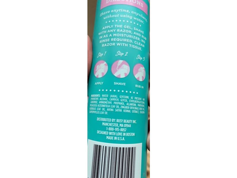 Busy Beauty Instant Smooth Dry Shave Gel, Fresh Rosh, 3.4 fl oz/100 mL, Pack of 2