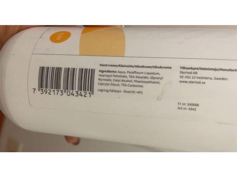 Sterisol Sweden Hand Cream, No Perfum