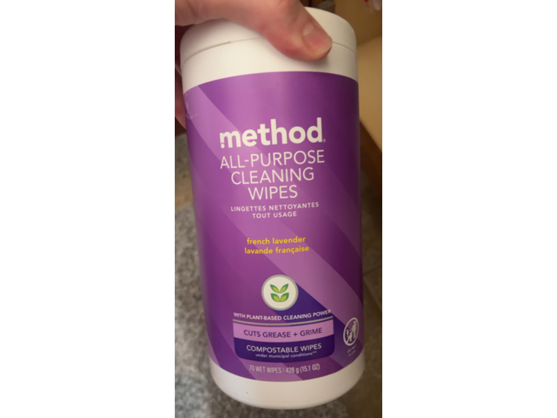 Method Compostable All - Purpose Cleaning Wipes, French Lavender,15.1 oz/428 g, 70 Count