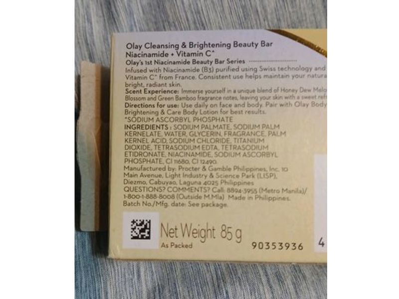 Olay Bodyscience Beauty Bar, Cleansing & Brightening, 85 g