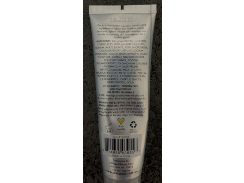 Global Beauty Care Exfoliating Facial Scrub, Gold, 1.7 fl oz/50 mL