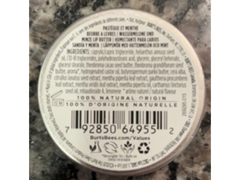 Burt's Bees Lip Butter, Watermelon & Mint, 0.4 oz/11.3 g