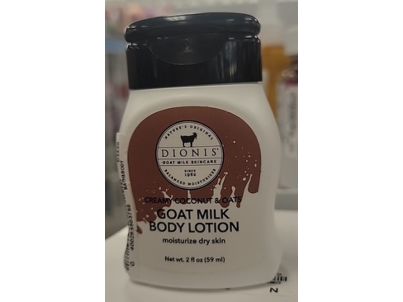 Dionis Goat Milk Body Lotion, Cream Coconut & Oats, 2 fl oz/59 mL