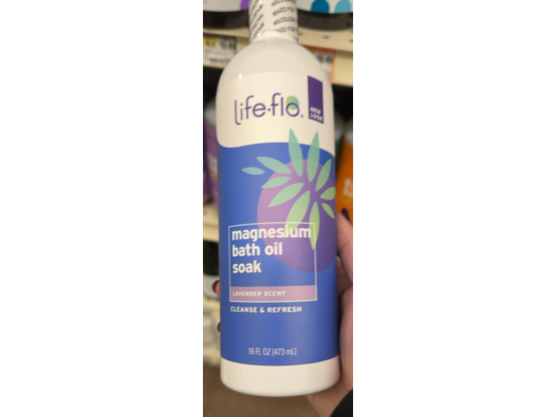 Life-Flo Cleanse & Refresh Magnesium Oil Bath Soak, Lavender Scent, 16 fl oz/473 mL