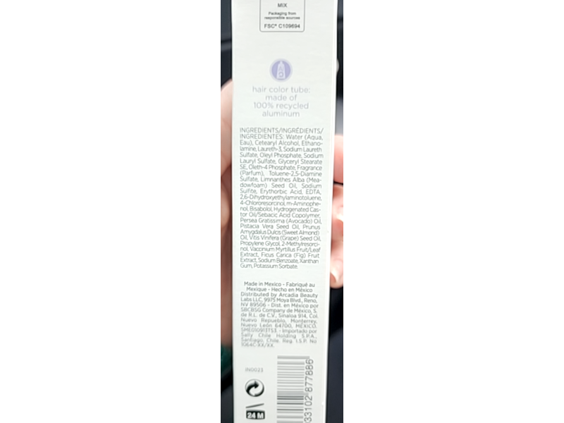 Ion Inspired By Nature Permanent Hair Color Creme, Fig & Blueberry Extracts, 6 VV Light Plum, 2.05 oz/58.2 g