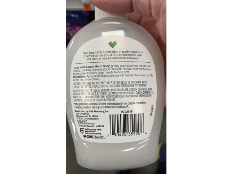 CVS Liquid Hand Soap, Aloe Vera, 7.5 fl oz/222 mL