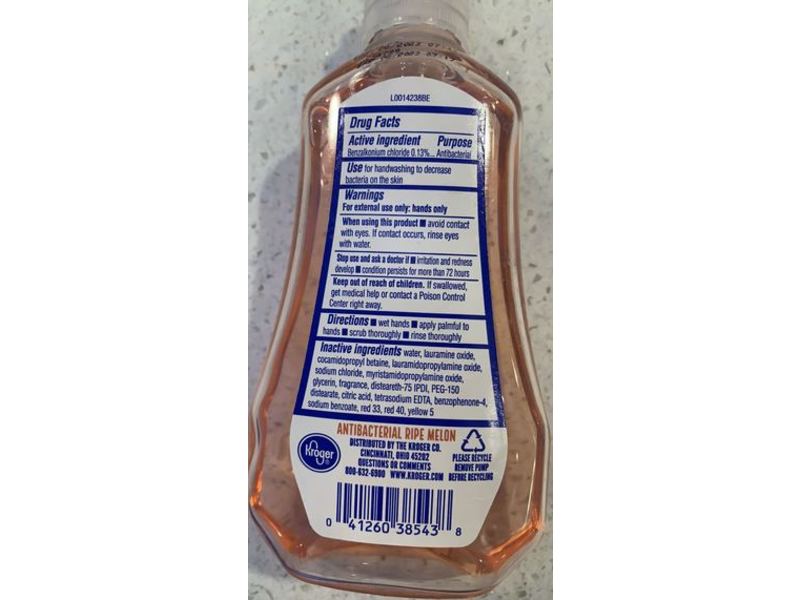 Kroger Antibacterial Ripe Melon Hand Soap, 7.5 fl oz/221 mL