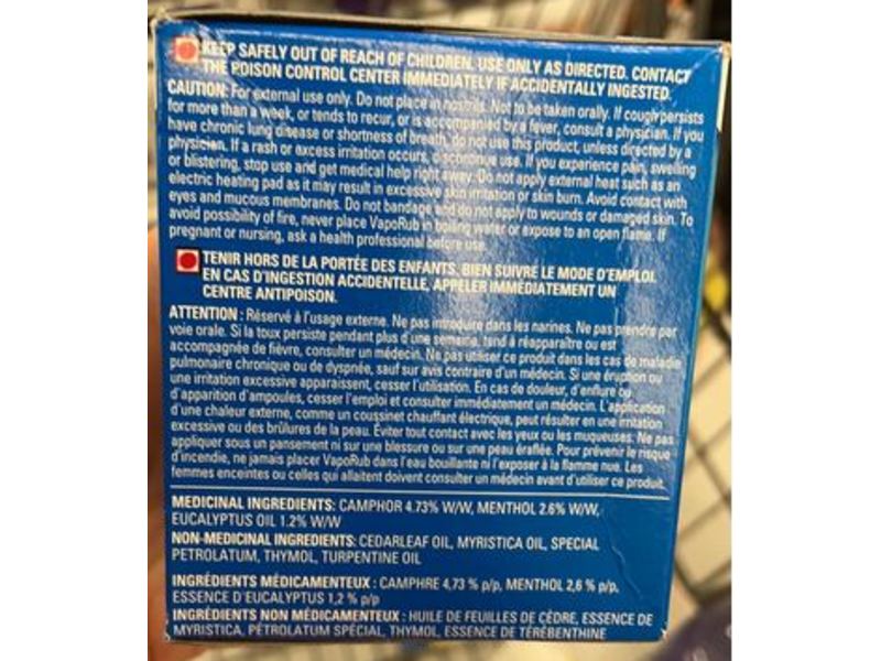 Vicks Vaporub Ointment, Cough Suppressant, 190 mL