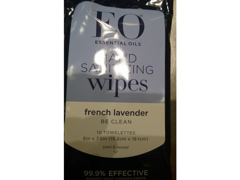 Essential Oils Hand Sanitizing Wipes, Fresh Lavender, 10 Count
