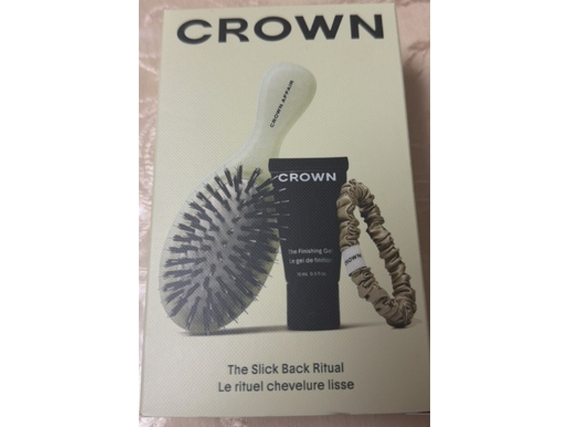 Crown Affair The Slick Back Ritual Trio, Finishing Gel + Mini Brush + Scrunchie, 0.5 fl oz/15 mL