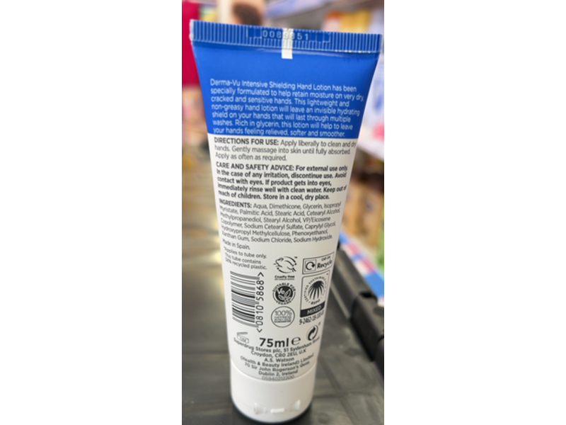 Derma-Vu Advanced Skin Care Intensive Shielding Hand Lotion, 75 mL