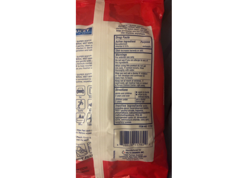 Lucky Super Soft Antibacterial Wet Wipes, 60 Count