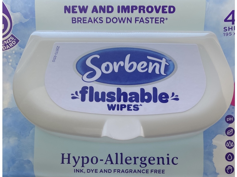 Sorbent Flushable Wipes, 40 Count, Pack Of 14