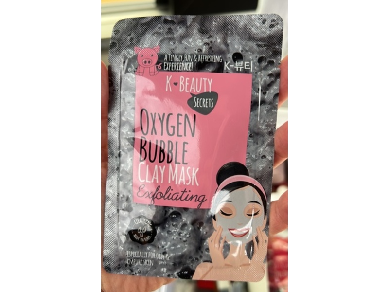 K-Beauty Secrets Oxygen Bubble Exfoliating Clay Mask, 0.52 fl oz/15 g