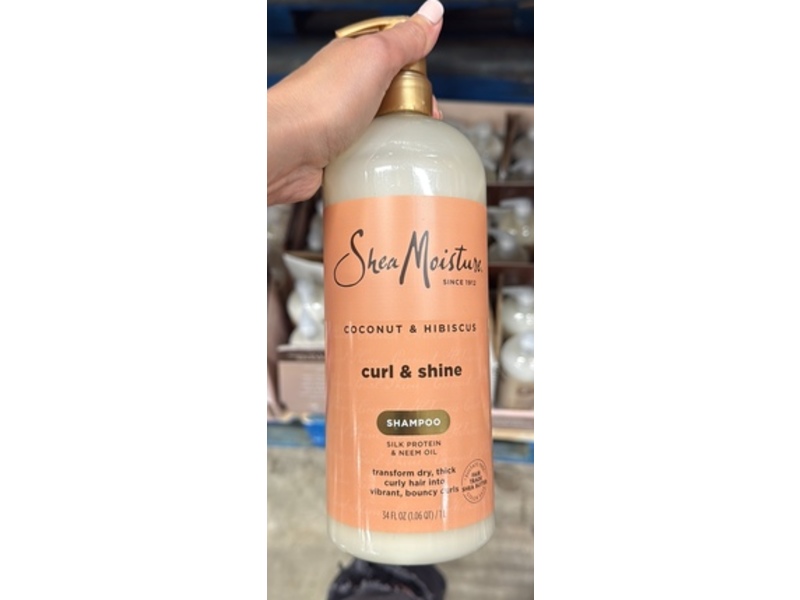 SheaMoisture Curl & Shine Shampoo, Coconut + Hibiscus, 34 fl oz/1 L
