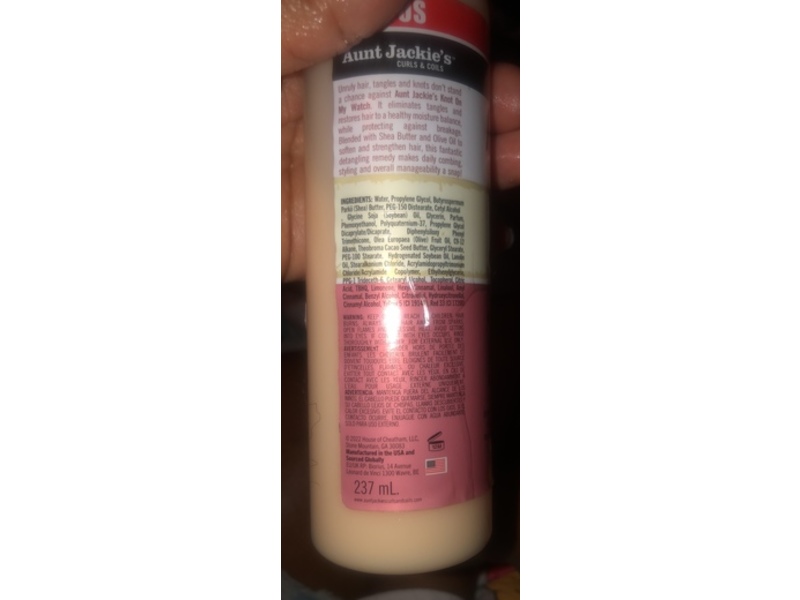 Aunt Jackie's Knot On My Watch Instant Detangling Therapy, 8 fl oz/237 mL