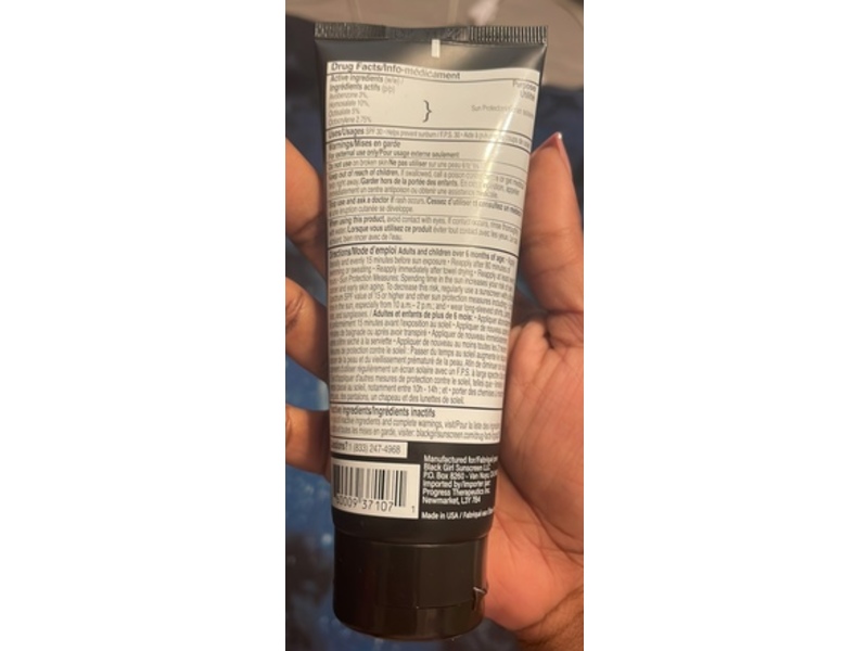 Black Girl Sunscreen Moisturizing Sunscreen Lotion, SPF 30, 3 fl oz/89 mL, Pack Of 2