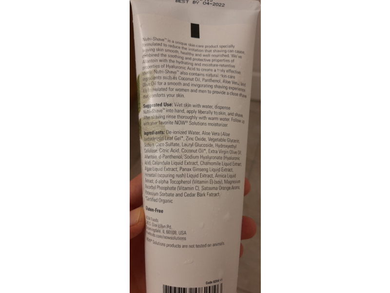 Now Foods Nutri-Shave Natural Shave Cream, 8 fl oz/237 mL