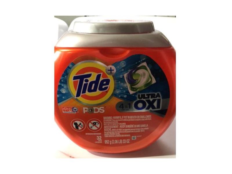 Tide Pods Ultra Oxi Liquid Detergent Pacs, 33 oz/952 g, 32 Count