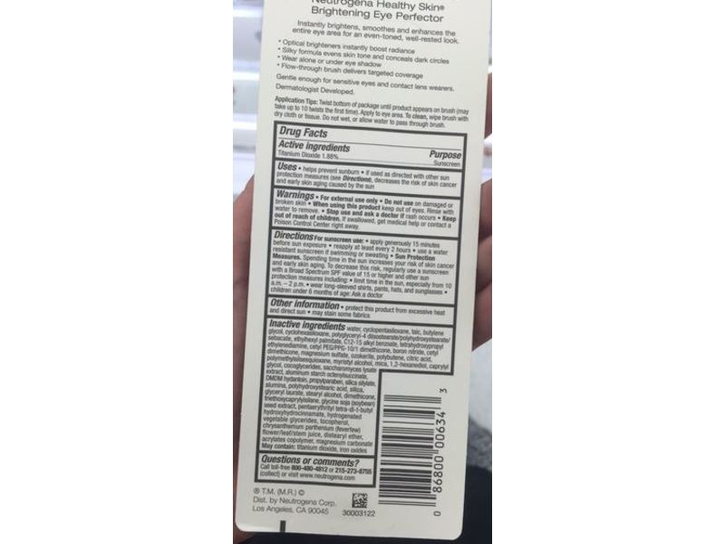 Neutrogena Healthy Skin Brightening Eye Perfector, SPF 25, Light 10, 0.17 oz/4.9 g