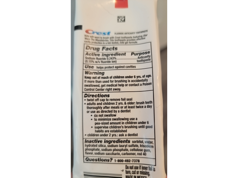 Crest Starwars Kids Toothpaste, Strawberry, 4.2 oz,Pack Of 2