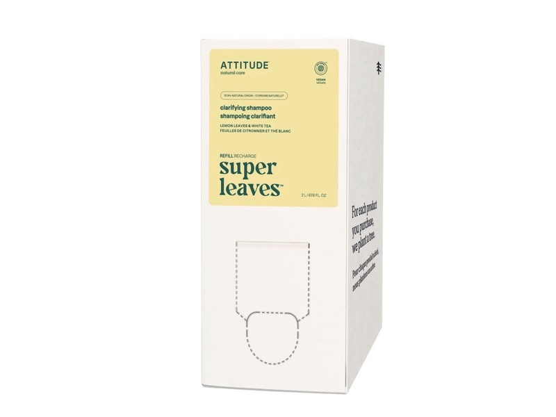 Attitude Super Leaves Clarifying Shampoo Refill, Lemon Leaves & White Tea, 67.6 fl oz/2 L