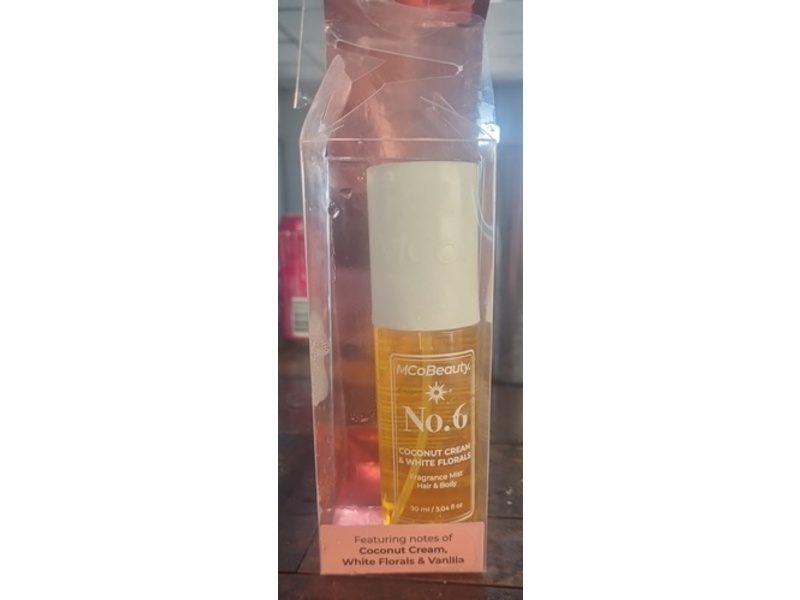 MCoBeauty No. 6 Fragrance Mist Hair & Body, Coconut Cream, White Florals & Vanilla, 3.04 fl oz/90 mL