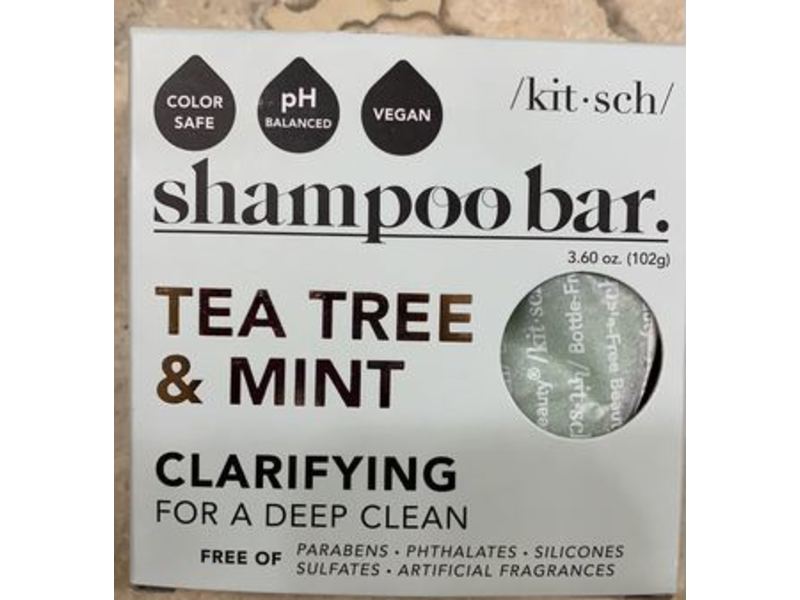 Kitsch Clarifying Shampoo Bar, Tea Tree & Mint, 3.6 oz/102 g