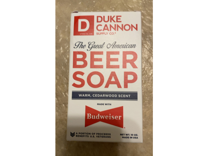 Duke Cannon Supply Co. Great American Beer Soap, Cedarwood Scent, 10 oz
