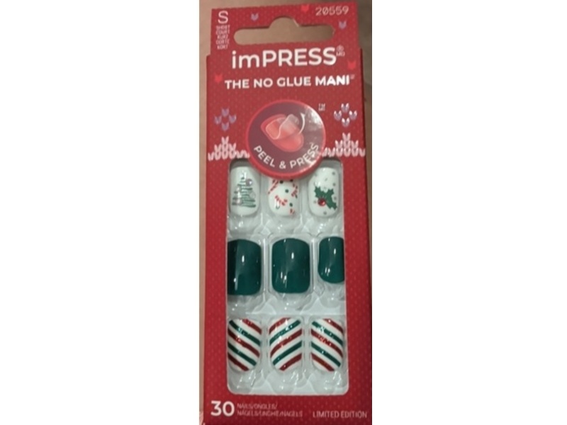 Impress The No Glue Mani Nails, Sugarplum, 30 Count
