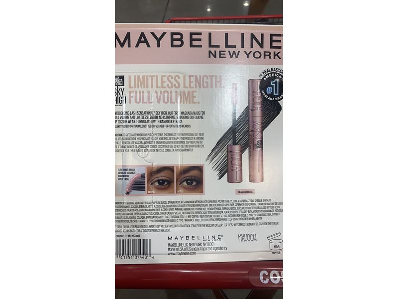 Maybelline New York Lash Sensational Sky High Mascara, Blackest Black