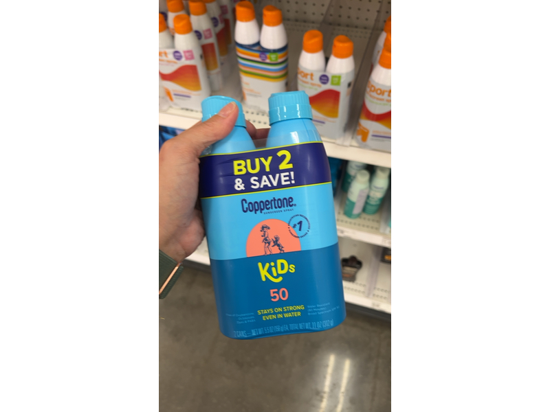 Coppertone Kids Sunscreen Spray, SPF 50, 5.5 oz (156 g), Pack of 2