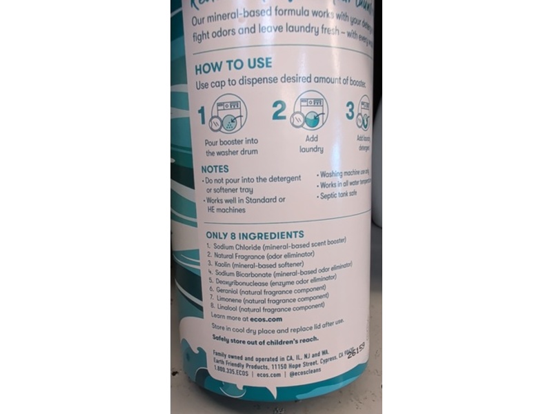 ECOS Laundry Scent Booster, Ocean Breeze, 16 oz