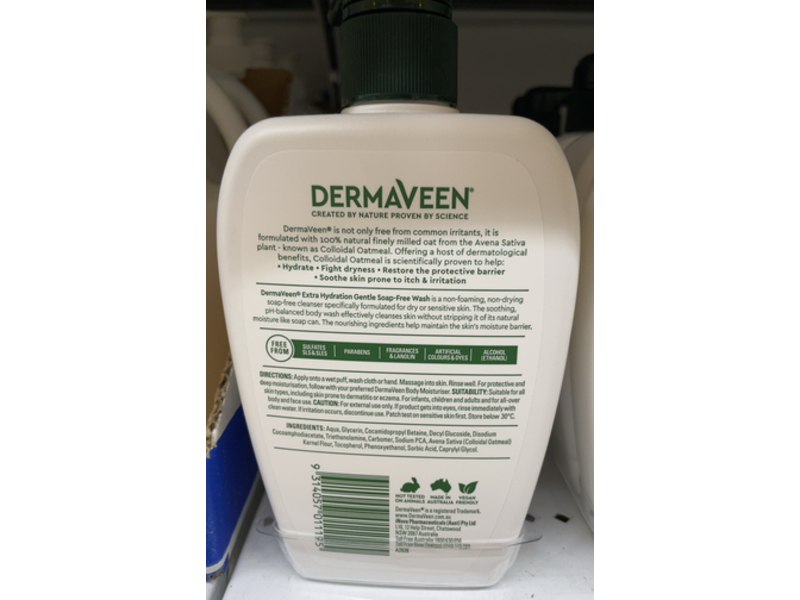 Dermaveen Extra Hydration Gentle Wash, Colloidal Oatmeal, 500 mL
