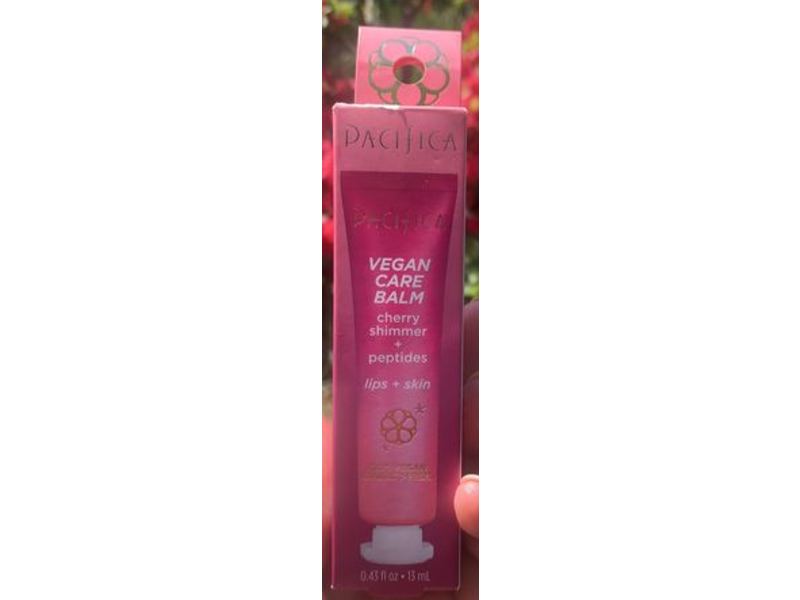 Pacifica Vegan Care Blam Lips + Skin, Cherry Shimmer + Peptides, 0.43 fl oz/13 mL