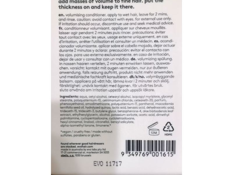 Evo Bride Of Gluttony Volumising Conditioner, 10.1 fl oz/ 300 mL