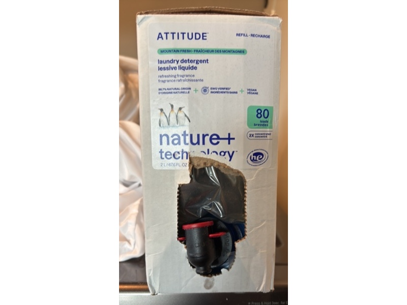 Atitude Nature+ Technology Laundry Detergent, Mountain Fresh, 80 Loads, 67.6 fl oz/2 L
