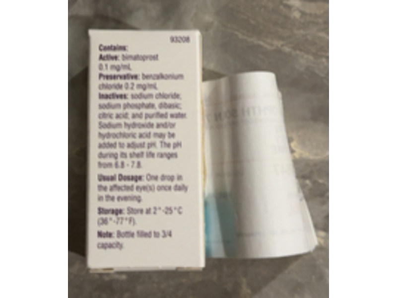 Lumigan (bimatoprost) ophthalmic solution 0.01%, 7.5 mL, Allergan (Rx)
