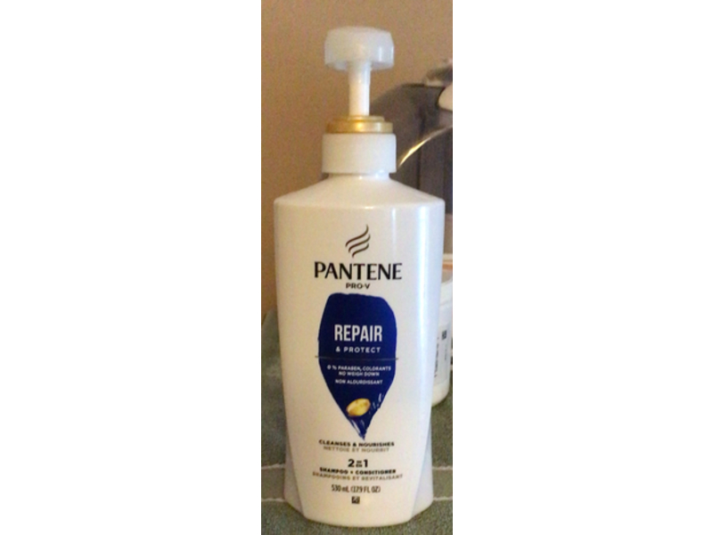 Pantene Cleanses & Nourishes 2 In 1 Shampoo + Conditioner, Repair & Protect, 17.9 fl oz/530 mL