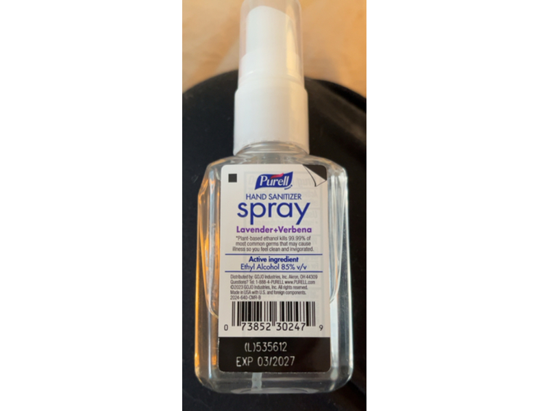 Purell Hand Sanitizer Spray, Lavender + Verbena, 2 fl oz/59 mL, 6 Count