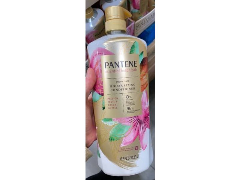 Pantene Essential Botanicals Moisturizing Conditioner, Passion Fruit & Cocoa Butter Conditioner, 38 fl oz/1.13 L