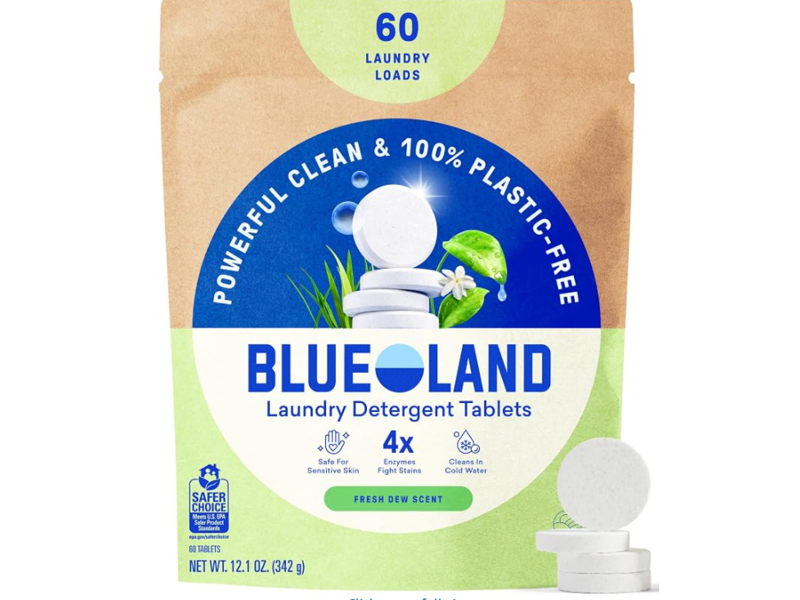 Blue Land Laundry Detergent Tablets, Free & Clear, 60 Loads, 12 oz/342 g