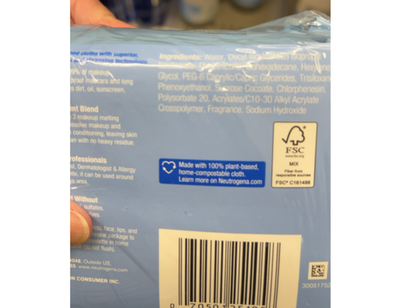 Neutrogena Makeup Remover Ultra Soft Cleansing Towelettes, 50 Count, Pack Of 2