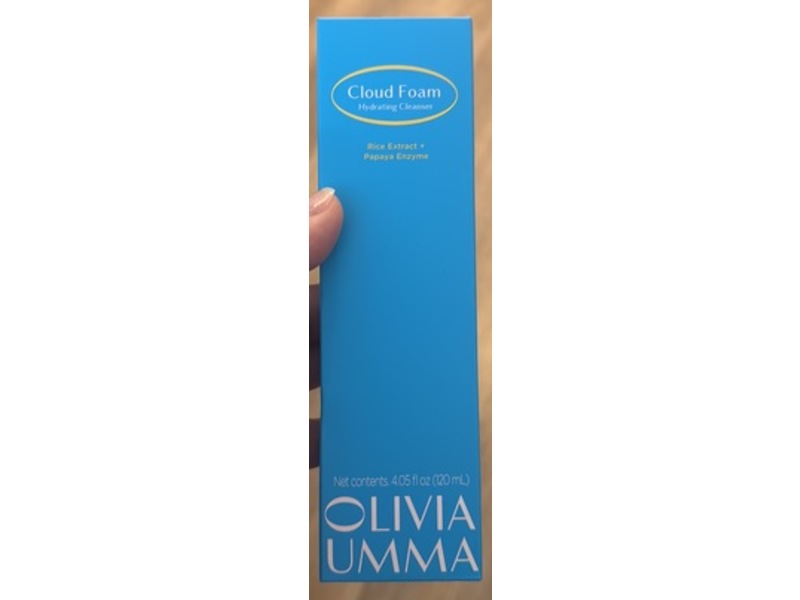 Olivia Umma Cloud Foam Hydrating Cleanser, Rice Extract + Papaya Enzyme, 4.05 fl oz/120 mL