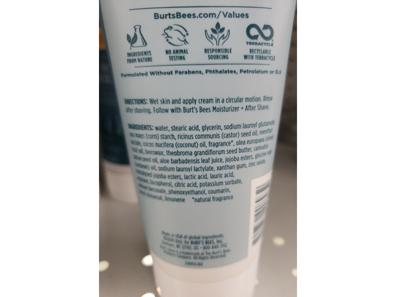 Burt's Bees Cooling Shave Cream, 5 oz/141.7 g