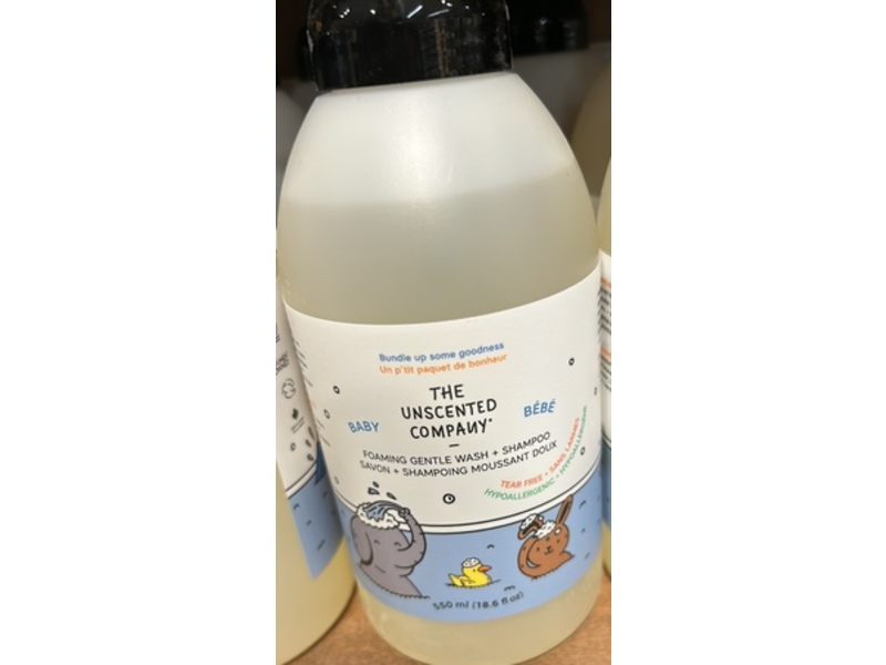 The Unscented Company Baby Foaming Gentle Wash + Shampoo, Fragrance Free, 18.6 fl oz/550 mL