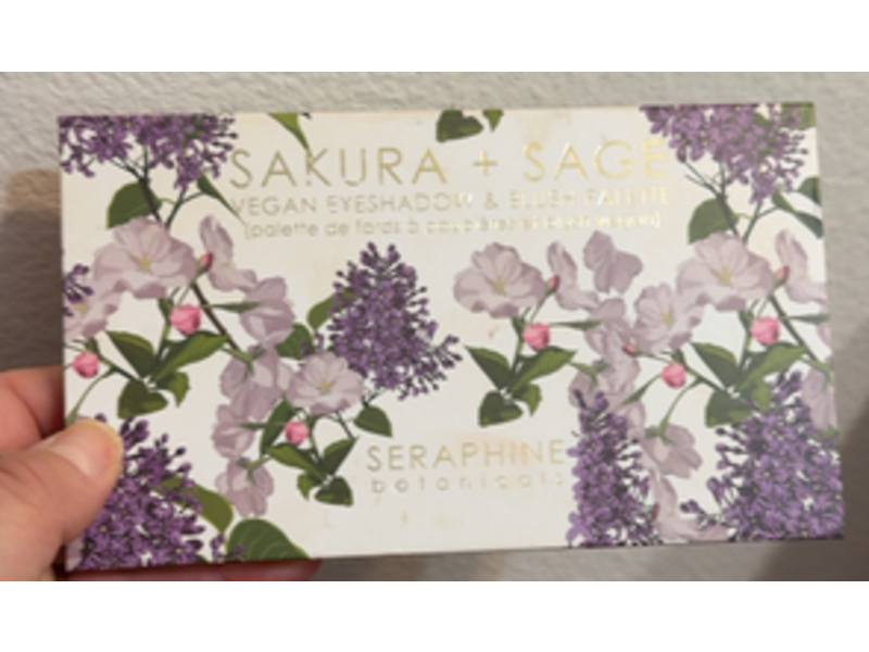 Seraphine Vegan Eyeshadow & Blush Palette, Sakura + Sage, 0.74 oz/21 g